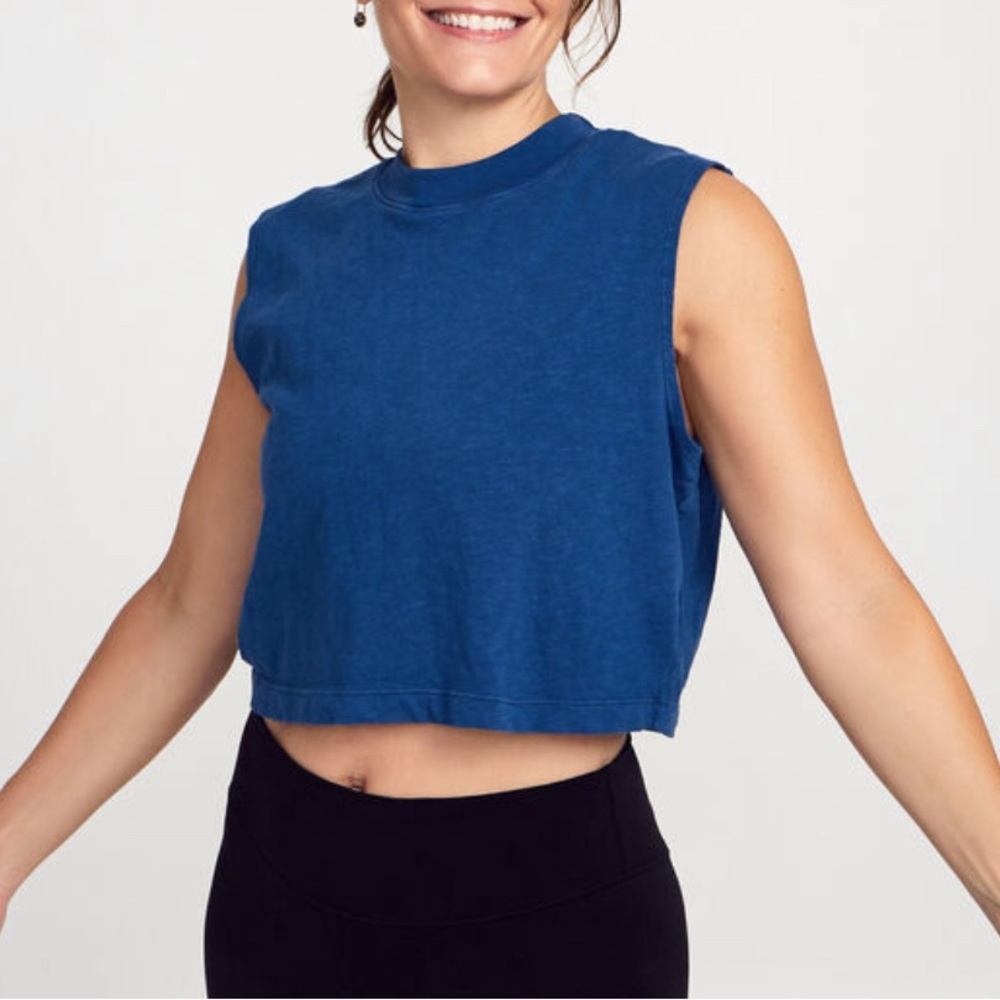 Cotton Citizen x Soulcycle Tokyo Cropped Navy Tank Top